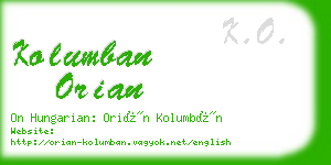 kolumban orian business card